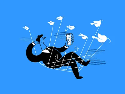 Social media branding strategies 2d art article design book art design drawing flat illustration twitter ui vector