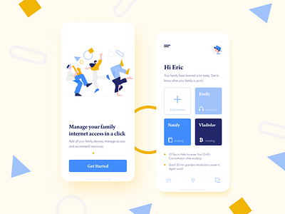 Family Internet Access Management App UI mobile mobile app mobile ui mobile ux ui user interface