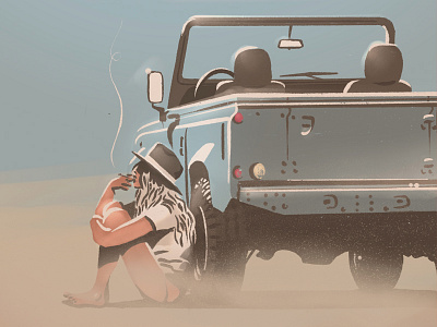 Just One More Minute brush desert girl illustration offroad summer vacation