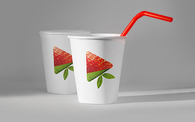 Freshtel 4g brand design branding cup design fresh freshtel identity logo paper cup strawberry визуальная идентификация разработка логотипа