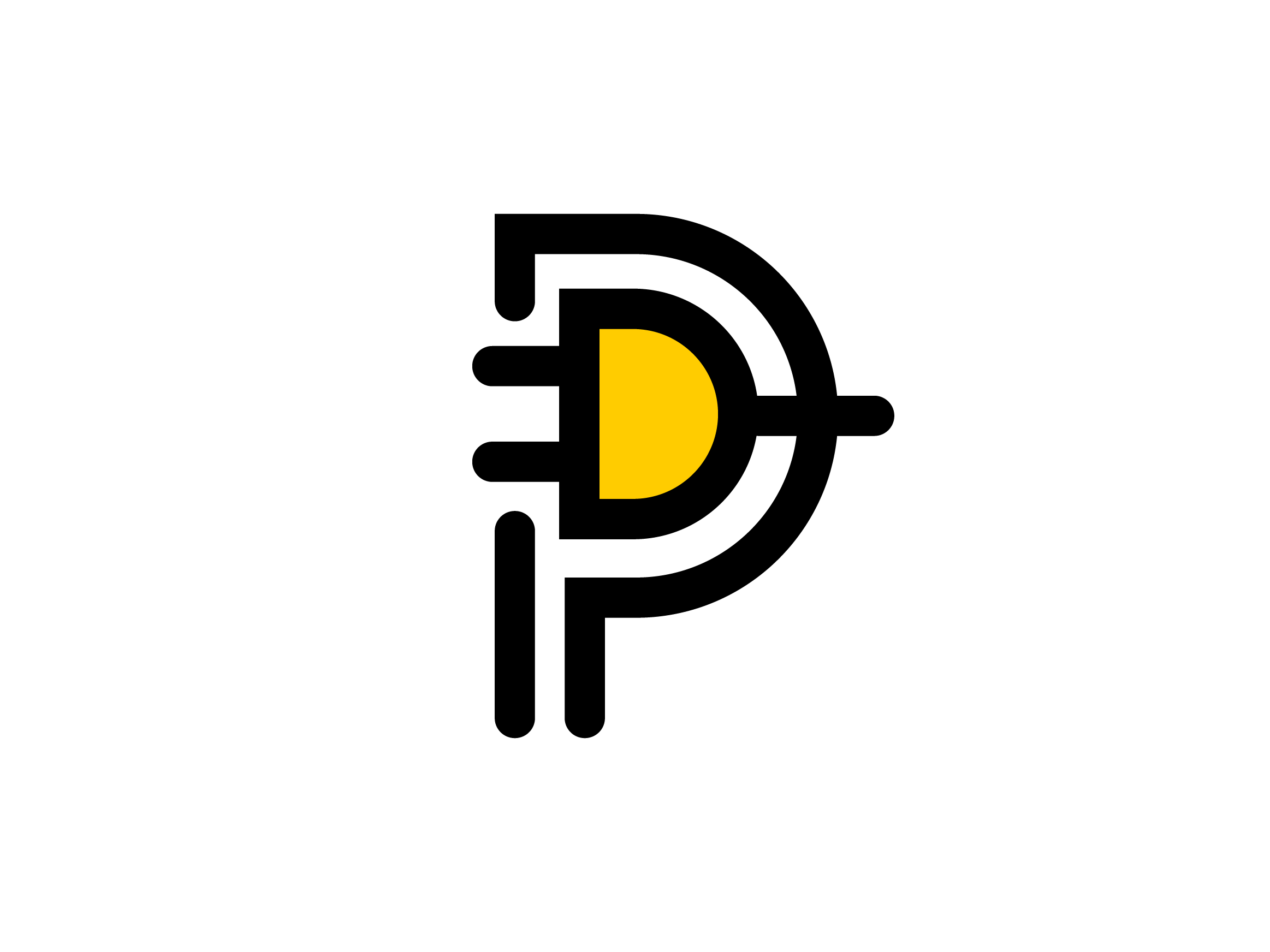 Plug + P. Logo design concept adobe black colors concept corporate design dribbble electricity electro identity illustrator light lightning logo logo design lubossito photoshop plug symbol yellow