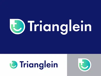 Trianglein logo app branding color design face icon identity logo mark smile smiley face social social app social network t logo vector