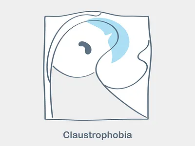 Locked up art cartoon character claustrophobia concept creative cute design emotion fear funny guy illustration line lineart locked up outline vector