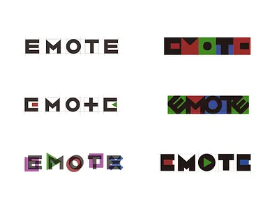 emote logo design game controller gamepad logo logotype play station primary colors remote remote control text logo