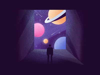 Door to Space door illustration planets procreate space