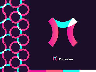 Metsicon brand manual branding gradient identity letterforms lettermark logo logomarks logos m logo monogram pattern