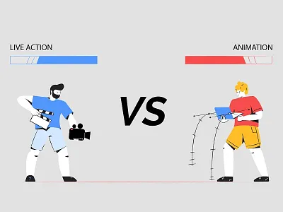 Animation Vs. Live Action adobe animation charachter design editorial illustration live action mortal combat vector