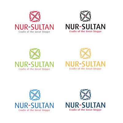 Nur-sultan branding illustration logo typography vector