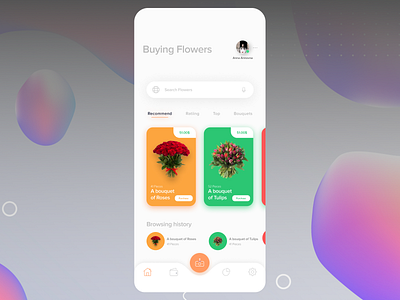 🌼Flowers Shop app app design apple application design flowers icon illustration rating typography ui uix uixdesign ux vector