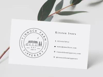 Tinnock Business Card artisan artisenal black and white branding candles handmade illustration logo monochrome round logo small business soap