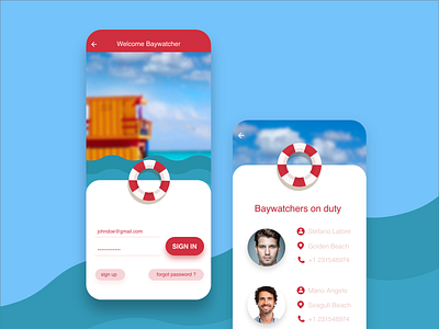 Daily UI Challenge - Day 1 - Baywatch app app app design graphic design illustration uidesign ux design