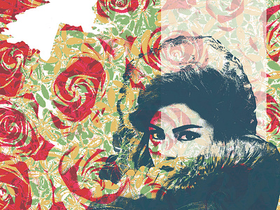 Collage bird collage dove face floral flower flowers girl halftone lady profile texture woman