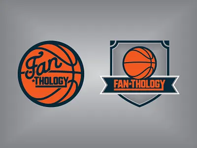 Fanthology basketball fan navy orange podcast san serif script silver sports type