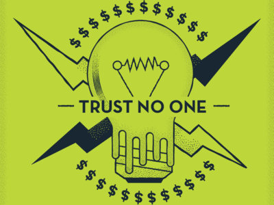 Trust No one illustration light lightning logo money neon tattoo