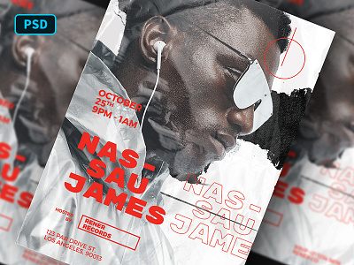 Hip Hop DJ Flyer Template club dj flyer psd flyer template hip hop hip hop dj instagram flyer mixtape party poster template rap rapper