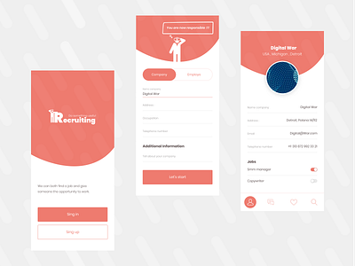 Recruiting app design flat graphic graphics icon illustration logo minimal minimalist search ui ux vector