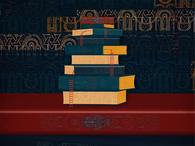 Book Ideation - #22 Stack of book 72 ai hamsa idea ideation illustration navy red soledas stack stairs thanh vector yellow