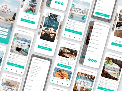 Hotel Booking App 2d app booking app booking form booking system bookings clean design hotel app hotel booking ios minimal mobile app navigation onboarding restaurant app ui ux