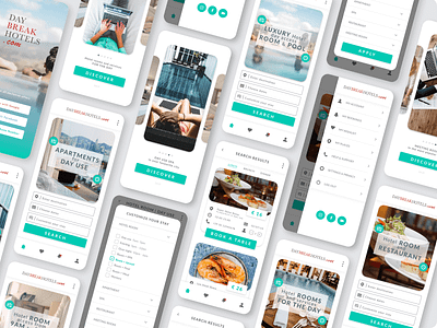 Hotel Booking App 2d app booking app booking form booking system bookings clean design hotel app hotel booking ios minimal mobile app navigation onboarding restaurant app ui ux