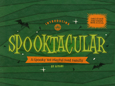 Spooktacular Font Family aiyari beatnik design display doodle halloween halloween bash halloween design halloween font horror midcentury open type opentype retro retro font spooktacular typeface vintage