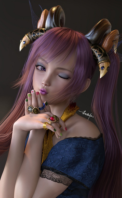 《People with horn》II 3d art 3d modeling character design portrait