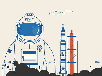 Spaceman 2d character experiment explainer video illustration minimal rocket space spaceman storyboard vector visual style