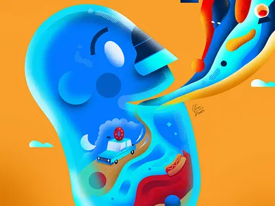 Character study car face graphic design head hot dog illustration lava lamp rat