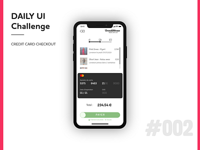 Daily UI Challenge 002 - Credit Card Checkout adobe xd app app design credit card credit card checkout daily ui daily ui 002 daily ui challenge ecommerce frenchie ui design