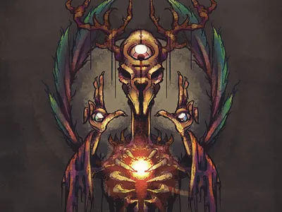 Druid’s Descent dark druid illustration procreate