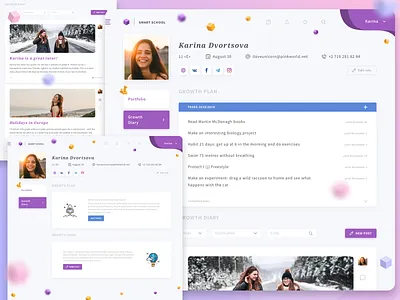 . Diary blog diary growth kids post profile schook site students teacher ui ux web