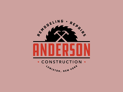 Anderson Construction branding and identity icon minimal typography