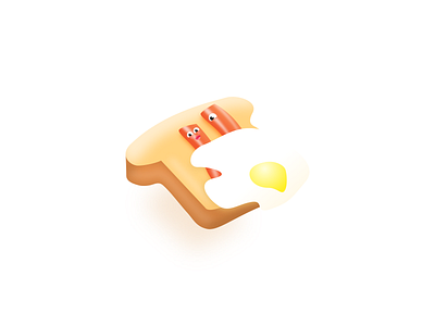 Live Breakfast bacon bread breakfast brioche bun bunny egg food fun illustration sausage sketch ui vector