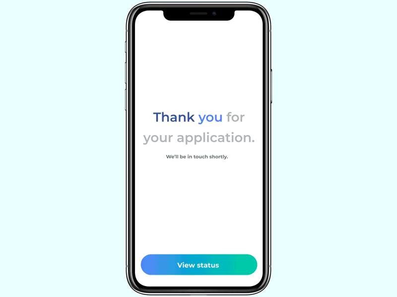 Thank you for applying | DailyUI077 app application cta dailyui dailyui077 dailyuichallenge thankyou ui