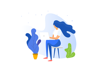 working woman illustration blue blue team branding clean collaboration creative custom custom illustration flat illustration illustraion indianpix indianpix design landingpage team uidesign vector woman work from home working out working woman