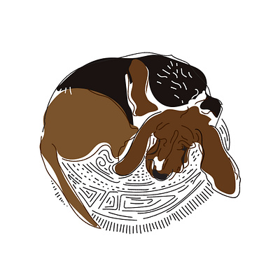 illustration of sleeping dog dog illustration illustrator