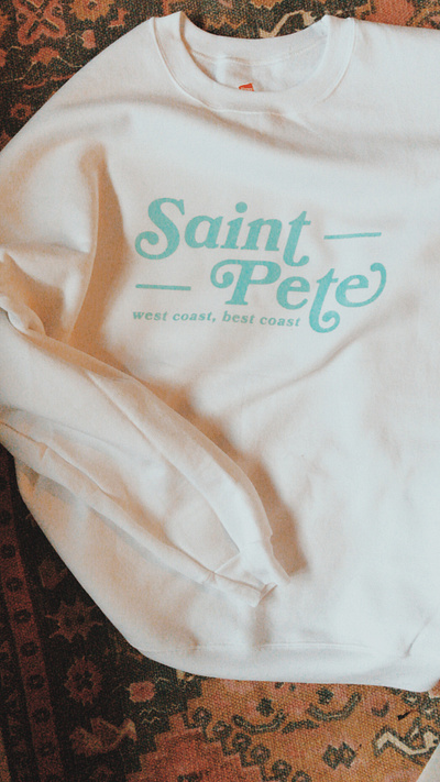 St. Pete Sweater branding clothing clothing design cricut design hand lettering illustration iron on logo sweater typography vector vinyl