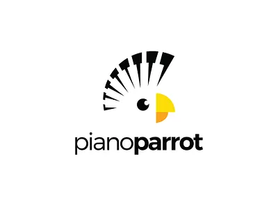 pianoparrot logo concept animation app branding design icon illustration illustrator logo music parrot piano smart typography unique logo unqiue concept vector