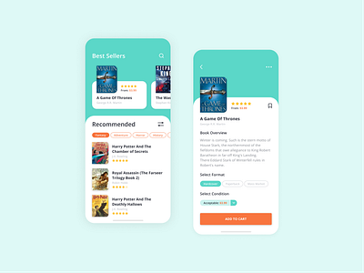 Bookstore App android app application book books bookstore design interface ios library mobile modern ui ux