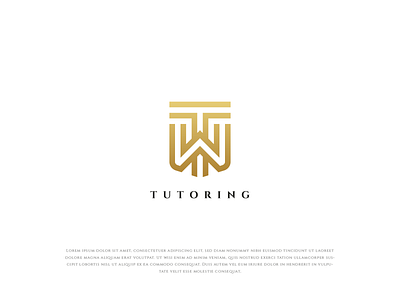 TW Tutoring 4 dribble badge brand clean design education graphic icon identity logo mark monogram shield simple teaching university