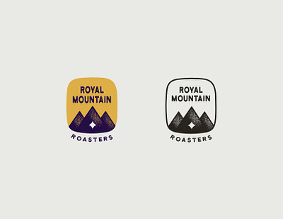 Royal Mountain Roasters badge branding coffee design flat illustration logo logo design roasters