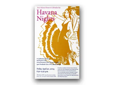 Havana Nights Invitation adobe indesign design illustration invitation layout print print design typography