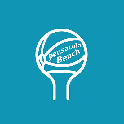 Pensacola Beach Ball beach beachball florida illustration illustrator lineart pensacola vector watertower