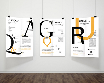 Three in Yellow bodoni caslon graphic design poster poster art type typeface typography universe yellow