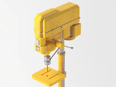 Drill press 3d c4d design illustration tool