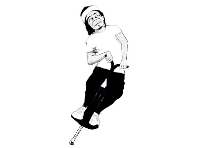 pogo stick drawing illustration lil wayne pencil