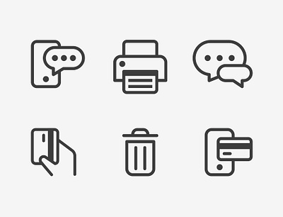 Icons 2d card chat creditcard debit card delete design flat icon iconography illustration line notification order payment print ui uiux vector