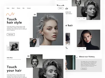 Hair Web UI beautiful coloful creative design fashion hair minimal style ui ux web website