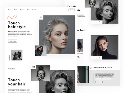 Hair Web UI beautiful coloful creative design fashion hair minimal style ui ux web website