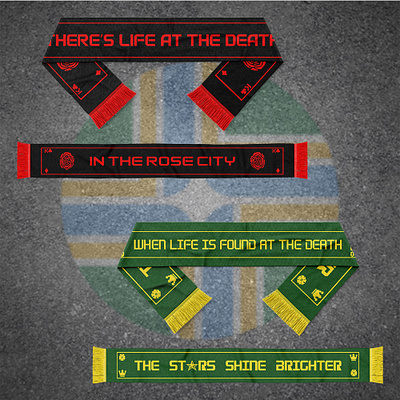 Life at the Death (Soccer Supporter Scarf) fan apparel illustrator message mls portland timbers scarf soccer supporters timbers