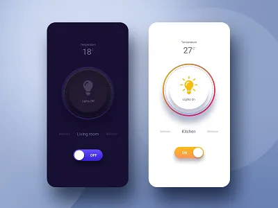 Smart Light UI app design clean color controls creative daily ui dark design light smart light smarthome ui ui ux ux